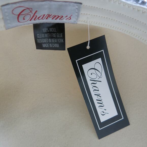 CHARM\'S *NWT* Hat Church/Kentucky Derby/Wedding Rhinestones/Feathers Ivory main image 7